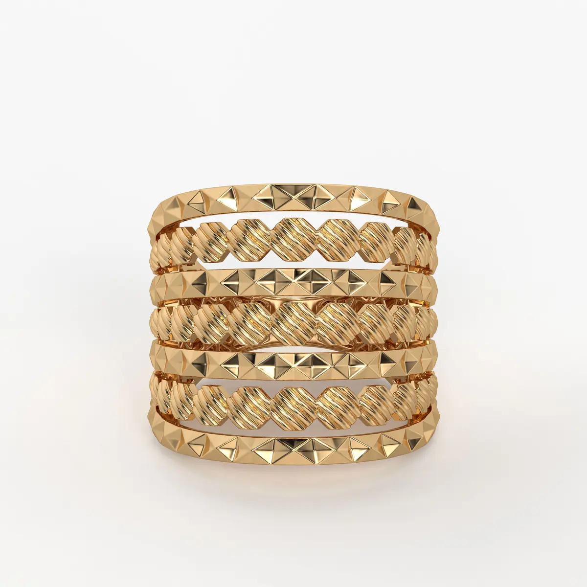 Rivet Stack Statement Ladies Ring